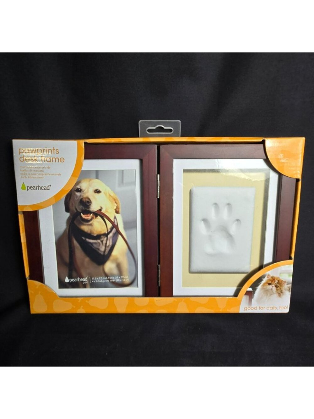 Pearhead Pawprints Desk Frame Pet Keepsake Dog Cat Photo Paw Print New